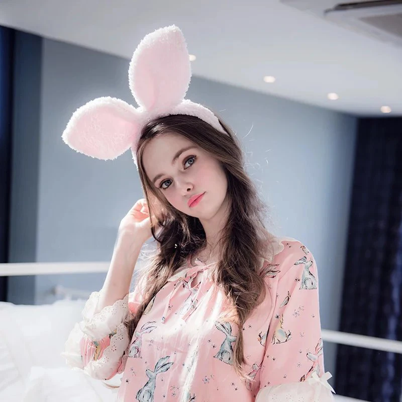 

Women Girls Cute Rabbit Headwear Bunny Cat Ears Kawaii Dressed Props Headbands Hair Head Hoop Female Hairwears Accessories 2019