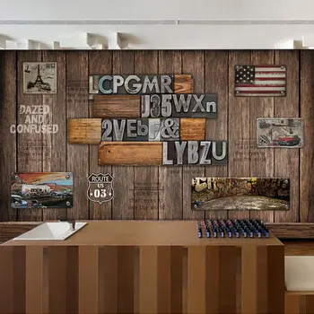 Custom mural Wooden sheet metal wall painting coffee shop restaurant Bar theme hotel background English letter wallpaper mural
Custom mural Wooden sheet metal wall painting coffee shop restaurant Bar theme hotel background English letter wallpaper mural