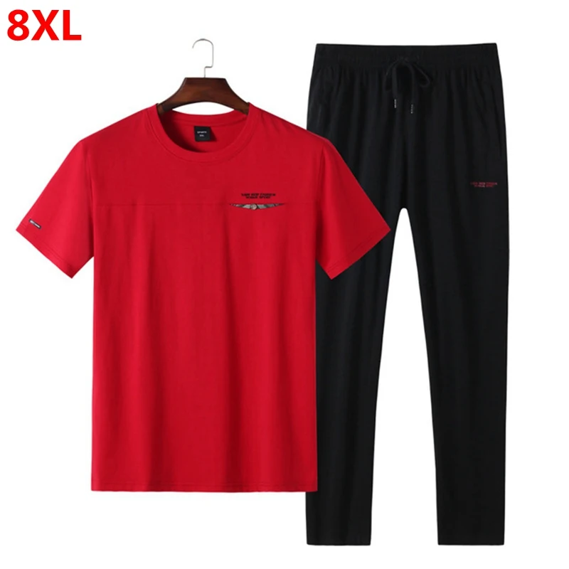Summer new men's plus size round neck short-sleeved trousers suit male youth casual sports suit 8XL 7XL 6XL
Summer new men's plus size round neck short-sleeved trousers suit male youth casual sports suit 8XL 7XL 6XL