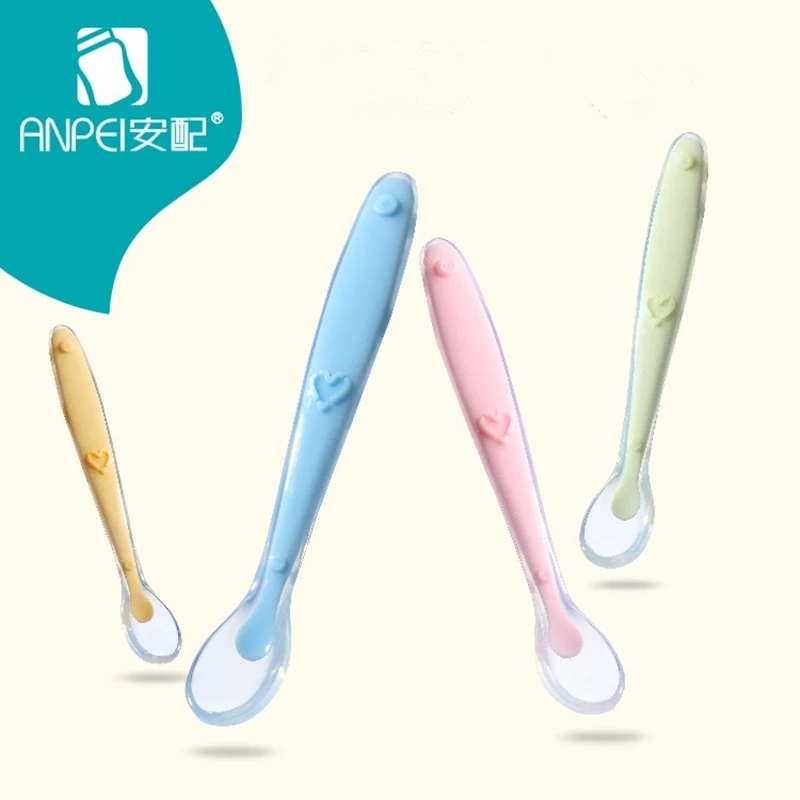 Safety High Quality Baby Soft Silicone Feeding Spoon Tableware 4 Colors Infant Spoons Feeder Flatware For Kids Gift Feeding Tool
Safety High Quality Baby Soft Silicone Feeding Spoon Tableware 4 Colors Infant Spoons Feeder Flatware For Kids Gift Feeding Tool