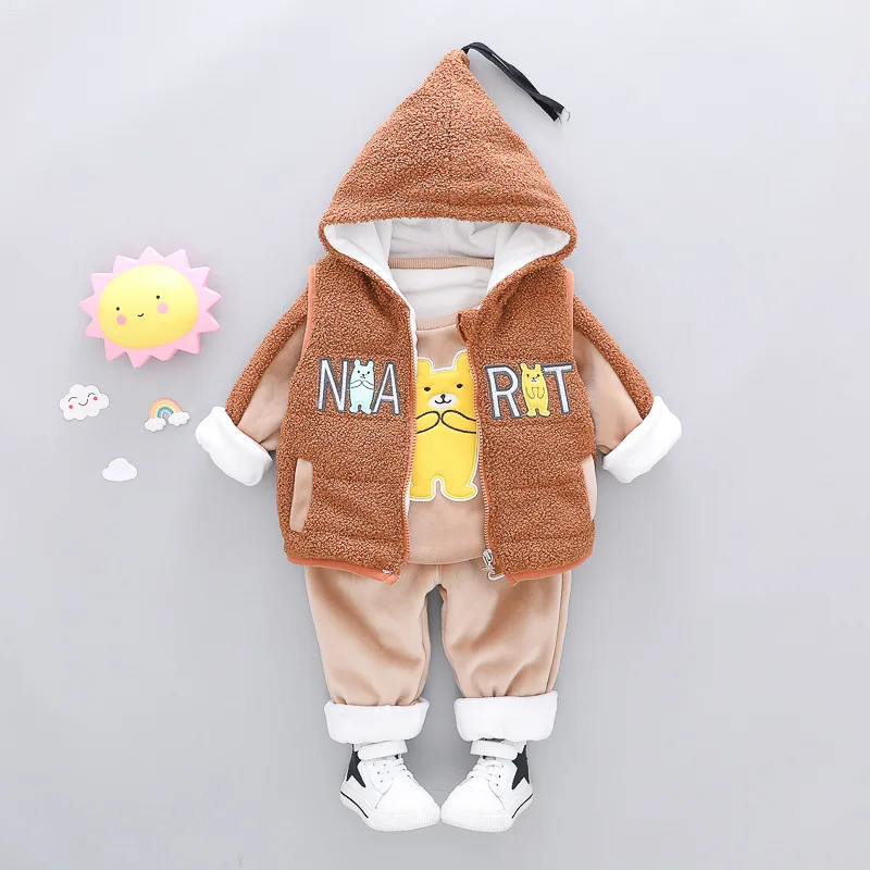 New Winter Children Thick Clothing Set Cartoon Kids Long Sleeve Fleece shirt +vest + Full Pants 3PCS Set Suit Baby Clothing
New Winter Children Thick Clothing Set Cartoon Kids Long Sleeve Fleece shirt +vest + Full Pants 3PCS Set Suit Baby Clothing