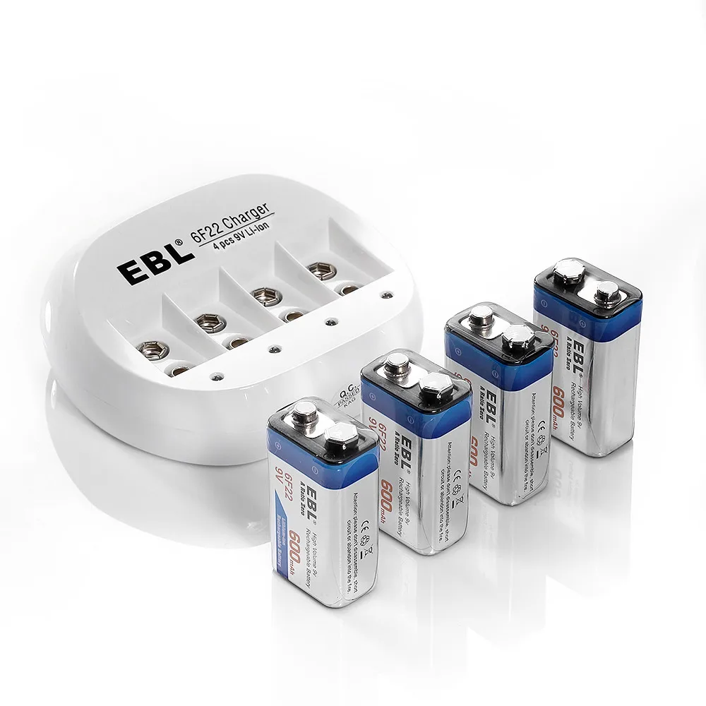 4pcs/lot EBL 600mAh 9v 6F22 Rechargeable Battery Lithium-ion Li-ion Batteries+ 6F22 Battery Charger free shipping
4pcs/lot EBL 600mAh 9v 6F22 Rechargeable Battery Lithium-ion Li-ion Batteries+ 6F22 Battery Charger free shipping