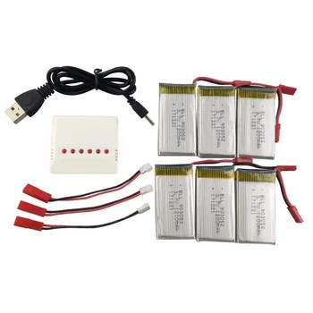6PCS 3.7V 1200mah lithium battery with 6-in-1 charger for huanqi 898B H11D H11C MJX T04 T05 T25 M03 remote drone parts
6PCS 3.7V 1200mah lithium battery with 6-in-1 charger for huanqi 898B H11D H11C MJX T04 T05 T25 M03 remote drone parts