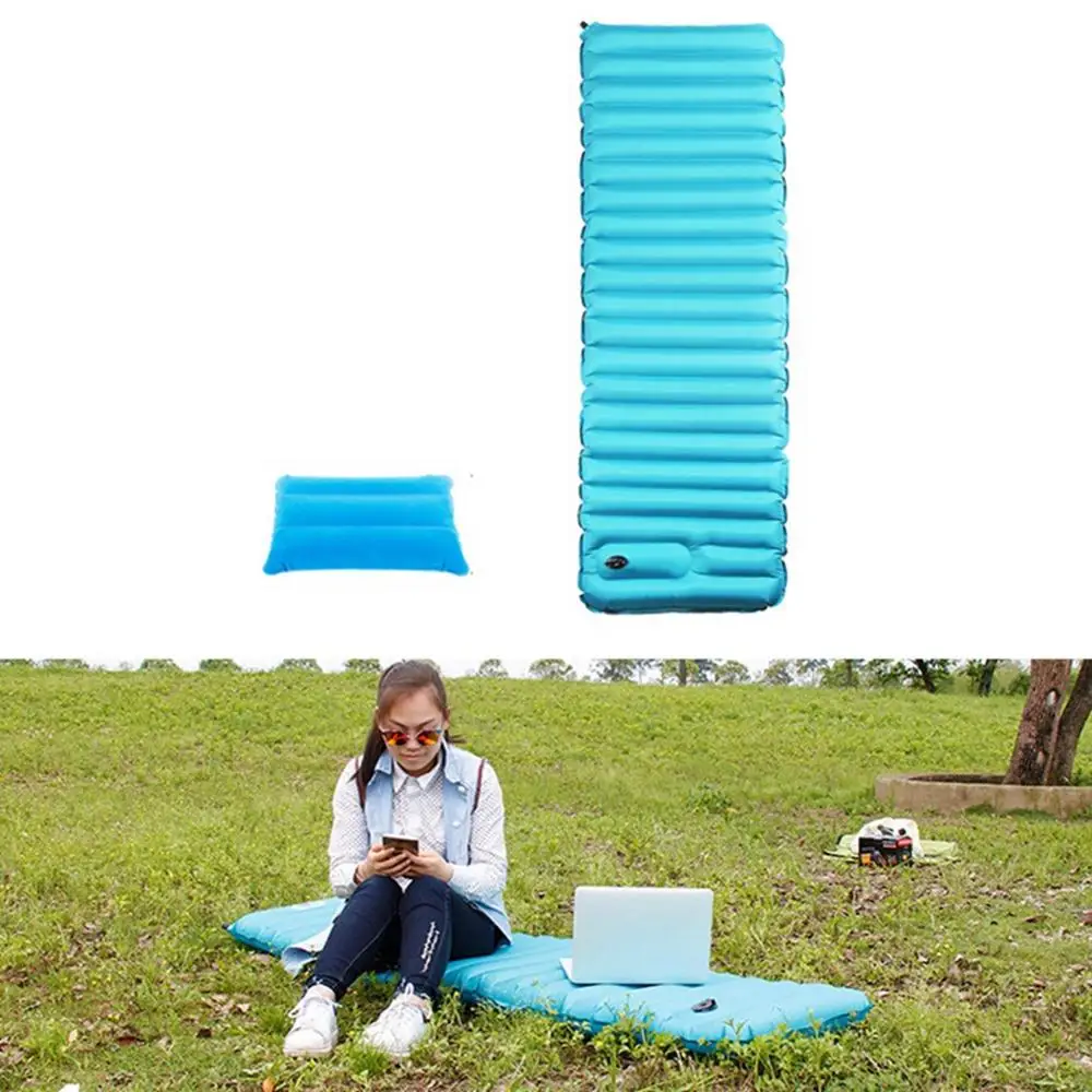 Outdoor Inflatable Cushion Sleeping Bag Mat Mattress Fast Filling Air Moistureproof Sleeping Pad Camping Mat With Pillow 
Outdoor Inflatable Cushion Sleeping Bag Mat Mattress Fast Filling Air Moistureproof Sleeping Pad Camping Mat With Pillow