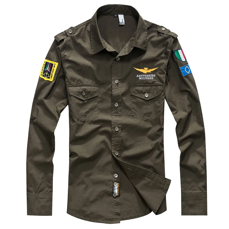 ASSTSERIES men Military style Casual shirt High Quality Solid color long-sleeved shirt Air Force One pilot shirt plus size S-4XL
ASSTSERIES men Military style Casual shirt High Quality Solid color long-sleeved shirt Air Force One pilot shirt plus size S-4XL