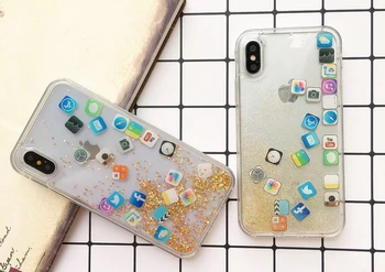 200pcs Stylish Funny Mobile Application Icons Phone Case For iphone X XS MAX 8 7 6 6s plus Dynamic Liquid Quicksand Back Case
200pcs Stylish Funny Mobile Application Icons Phone Case For iphone X XS MAX 8 7 6 6s plus Dynamic Liquid Quicksand Back Case