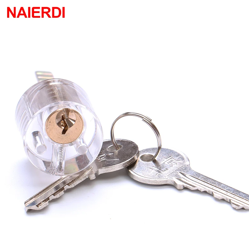 

NAIERDI Transparent Locksmith Locks Cutaway Training Skill Professional Visible Practice Padlock Copper Lock Pick Tools Hardware