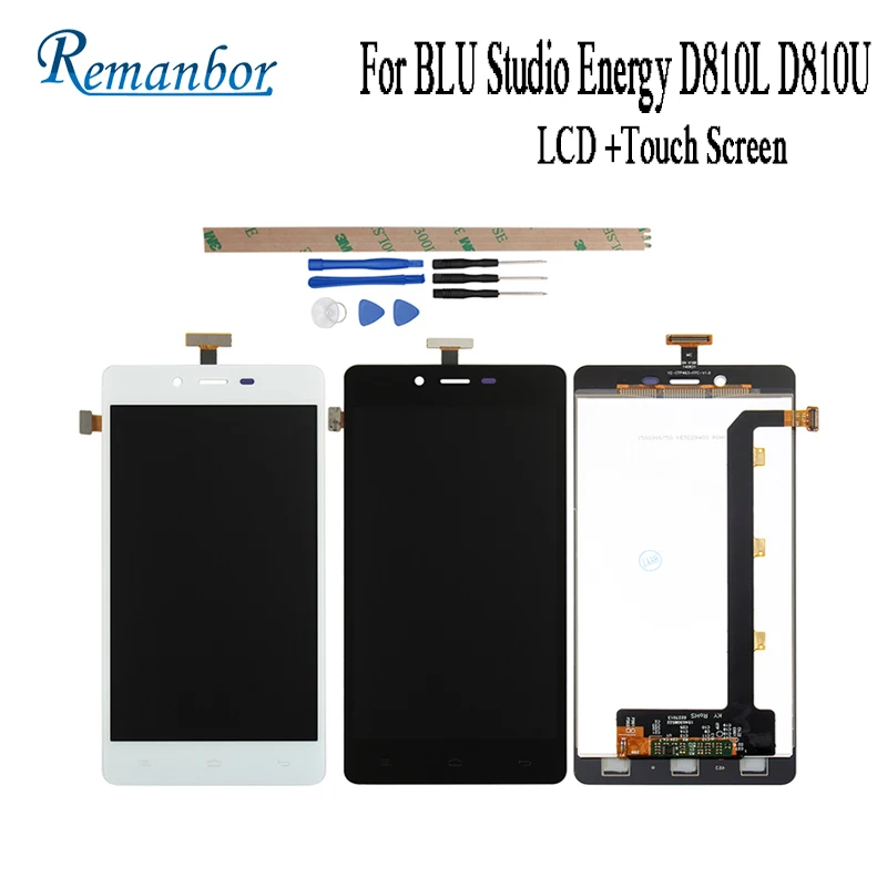 Remanbor For BLU Studio Energy D810L D810U LCD Display and Touch Screen 5.0'' Assembly Mobile Phone Accessories +Tools+Adhesive
Remanbor For BLU Studio Energy D810L D810U LCD Display and Touch Screen 5.0'' Assembly Mobile Phone Accessories +Tools+Adhesive