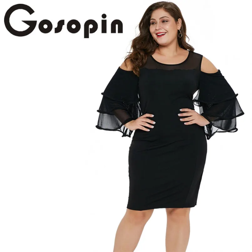 Gosopin Cold Shoulder Summer Dress 2019 Plus Size Midi Sexy Party Dresses Cascading Long Sleeve Ladies Office Dress LC220511
Gosopin Cold Shoulder Summer Dress 2019 Plus Size Midi Sexy Party Dresses Cascading Long Sleeve Ladies Office Dress LC220511
