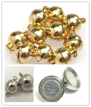 10Pcs 6/8mm Round Beads Magnetic Clasp DIY Connectors Jewelry Bracelet Necklace Accessories Making Findings Sliver/Gold Color
10Pcs 6/8mm Round Beads Magnetic Clasp DIY Connectors Jewelry Bracelet Necklace Accessories Making Findings Sliver/Gold Color