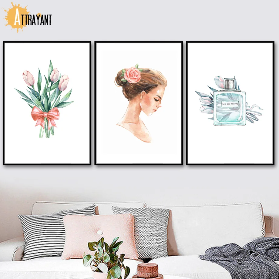 Watercolor Tulip Perfume Girl Face Rose Wall Art Canvas Painting Nordic Posters And Prints Wall Pictures For Living Room Decor
Watercolor Tulip Perfume Girl Face Rose Wall Art Canvas Painting Nordic Posters And Prints Wall Pictures For Living Room Decor