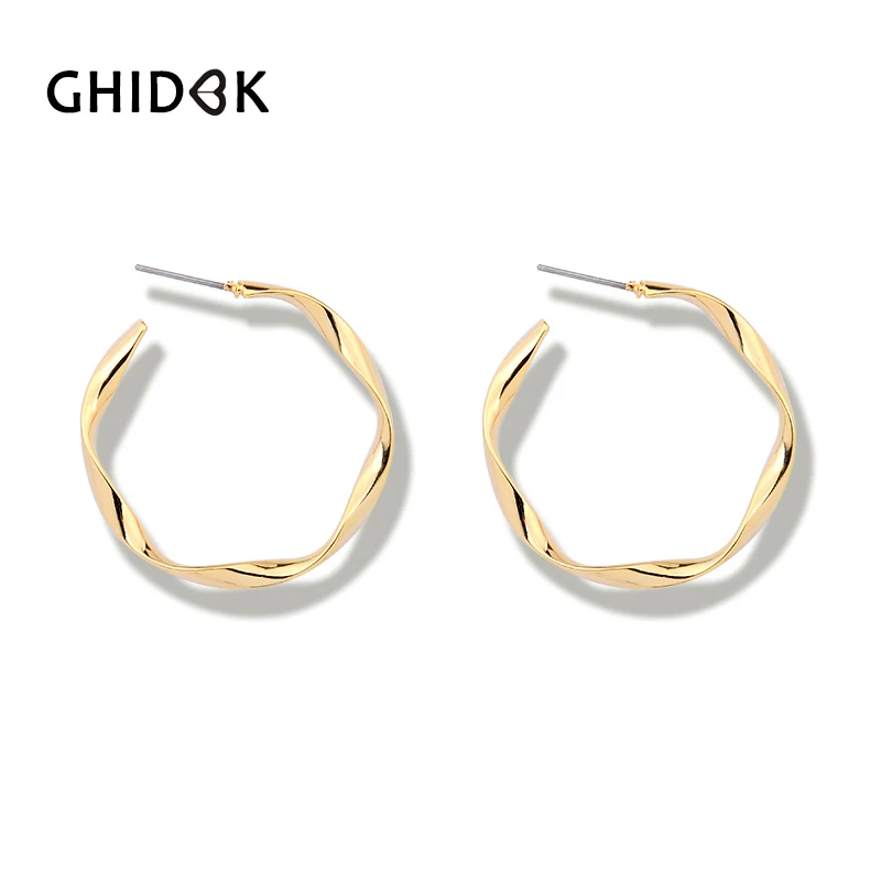 GHIDBK Gold Color Open Round Circle Twisted Hoop Earrings For Women Minimalist Geometric Earring Hoops Simple Statement Earrings
GHIDBK Gold Color Open Round Circle Twisted Hoop Earrings For Women Minimalist Geometric Earring Hoops Simple Statement Earrings