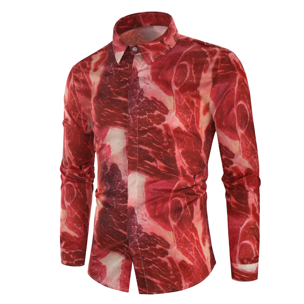 Summer Fashion Mens Creative Design Shirt Slim Fit Long Sleeve Shirt Mens Clothing Trend Mens 3D Meat Shirts
Summer Fashion Mens Creative Design Shirt Slim Fit Long Sleeve Shirt Mens Clothing Trend Mens 3D Meat Shirts