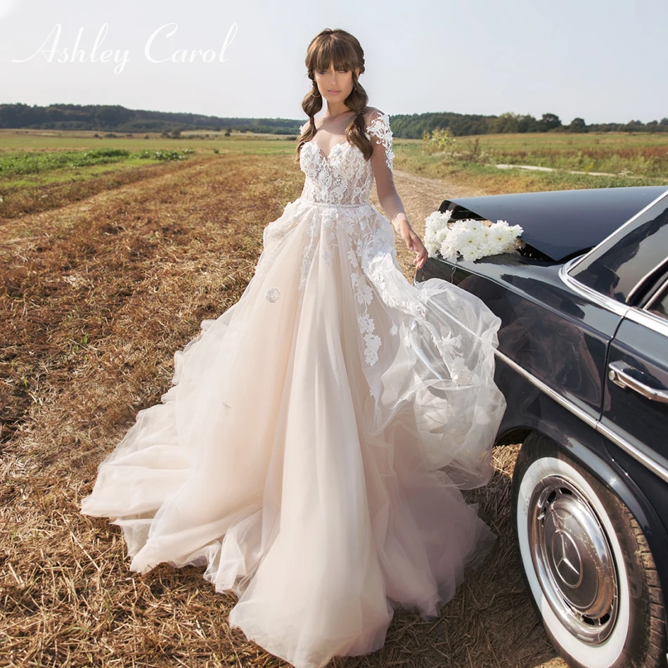 Ashley Carol Sexy Sweetheart Illusion Back Long Sleeve Lace Wedding Dress 2019 Beaded Sashes Appliques Bride Dress Wedding Gowns
Ashley Carol Sexy Sweetheart Illusion Back Long Sleeve Lace Wedding Dress 2019 Beaded Sashes Appliques Bride Dress Wedding Gowns