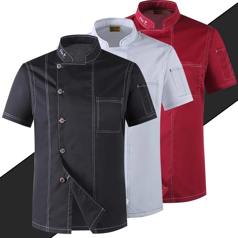 Denim Hotel Work Uniform Short Sleeve Men's Summer Breathable Chef Jackets Catering Fashion Cook Coat Free Shipping Workwear
Denim Hotel Work Uniform Short Sleeve Men's Summer Breathable Chef Jackets Catering Fashion Cook Coat Free Shipping Workwear