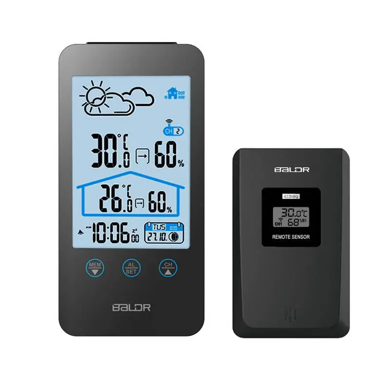 Wireless Weather Station Household Digital Hygrometer Thermometer Moon Phase Weather Forecast C/F Temperature Sensor Alarm Clock
Wireless Weather Station Household Digital Hygrometer Thermometer Moon Phase Weather Forecast C/F Temperature Sensor Alarm Clock