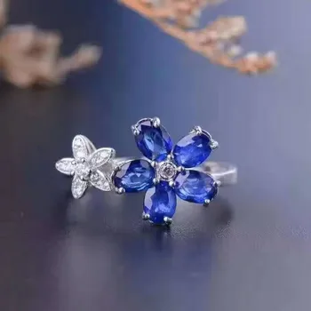 Fidelity Natural 3*4mm sapphire Ring s925 sterling silver flowers fine Jewelry for women party Natural blue gemstone
Fidelity Natural 3*4mm sapphire Ring s925 sterling silver flowers fine Jewelry for women party Natural blue gemstone