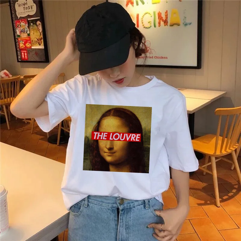 Mona Lisa T Shirt tshirt fashion female funny top new tee shirts hip hop t-shirt Casual harajuku 90s Streetwear Printed women
Mona Lisa T Shirt tshirt fashion female funny top new tee shirts hip hop t-shirt Casual harajuku 90s Streetwear Printed women