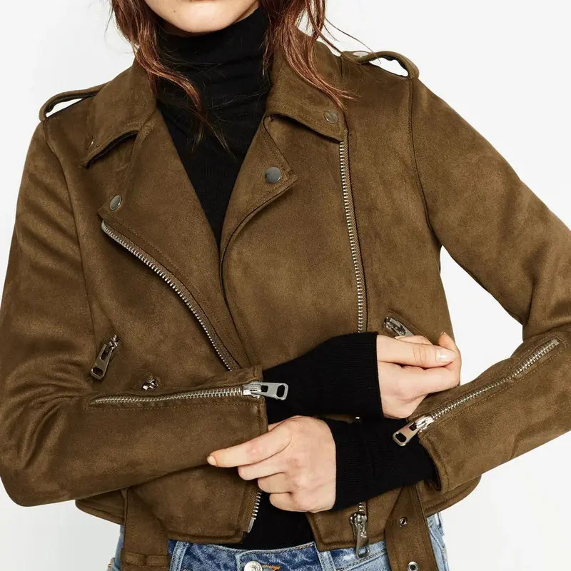 2018 Autumn Winter Women New Motorcycle Suede Faux Leather Jackets Lady Short Slim Zipper Belted Matt PU Coat Streetwear Clothes
2018 Autumn Winter Women New Motorcycle Suede Faux Leather Jackets Lady Short Slim Zipper Belted Matt PU Coat Streetwear Clothes