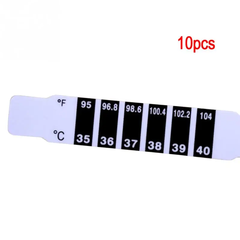 10pcs Creative Flexible Reusable Forehead Strip Thermometer Sticker For Baby Kid Fever Degree Care Health Temperature Test
10pcs Creative Flexible Reusable Forehead Strip Thermometer Sticker For Baby Kid Fever Degree Care Health Temperature Test