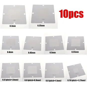 10 pcs/Set 90 x 90 mm BGA Stencil Kit For Laptop Universal Reballing Solder Template Comnetion Durable Tools
10 pcs/Set 90 x 90 mm BGA Stencil Kit For Laptop Universal Reballing Solder Template Comnetion Durable Tools