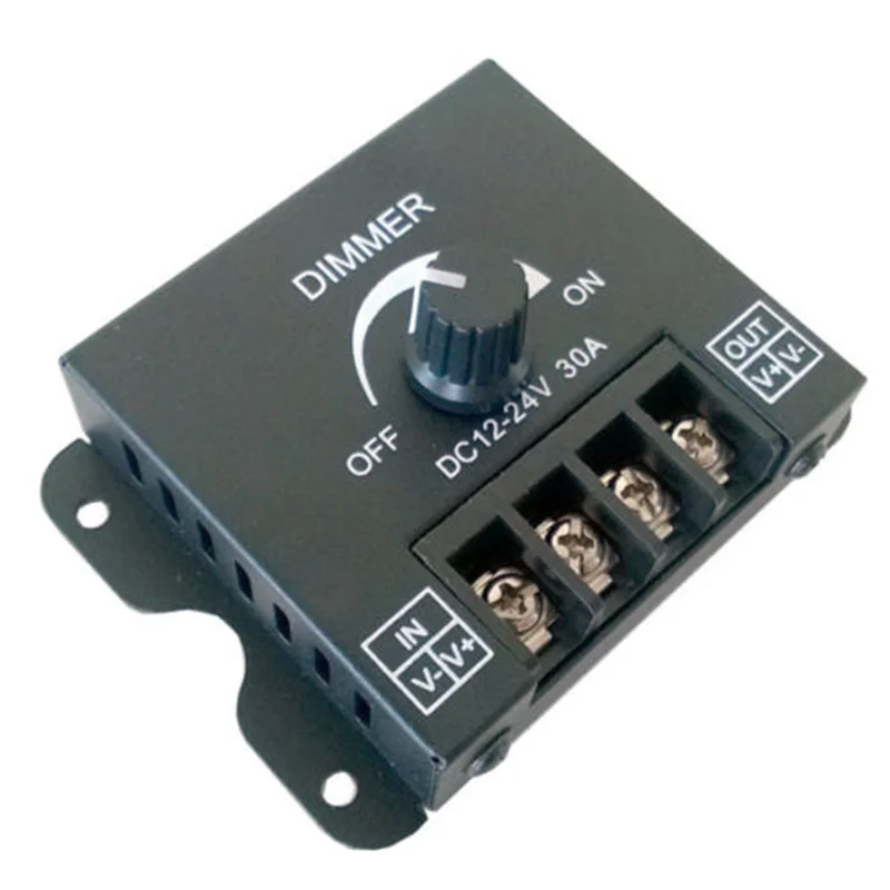 12V 24V DC 30A черный одноцветный светодиодный диммер регулятор яркости для