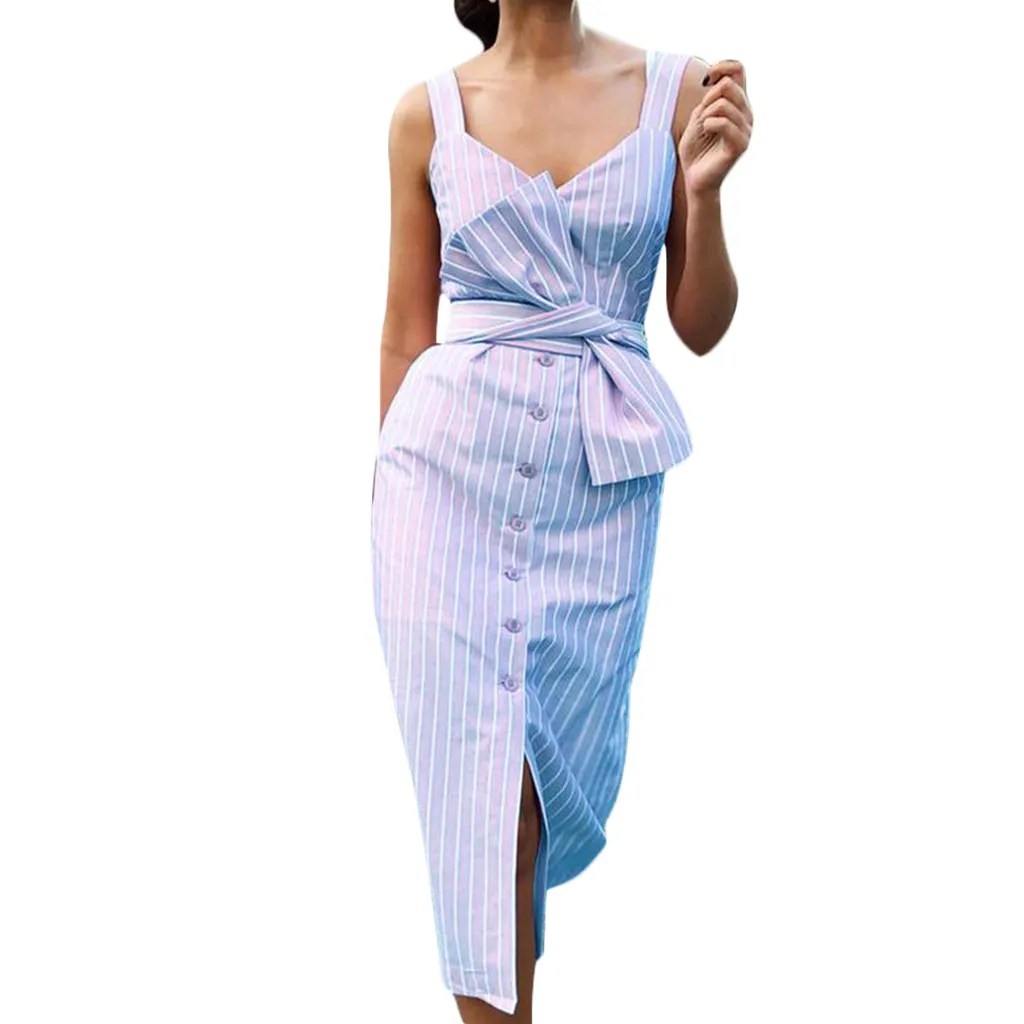 CHAMSGEND dress summer women dress femme summer 2019 long dresses Plus Size Vacation Style Striped Print Sleeveless G0424#10
CHAMSGEND dress summer women dress femme summer 2019 long dresses Plus Size Vacation Style Striped Print Sleeveless G0424#10