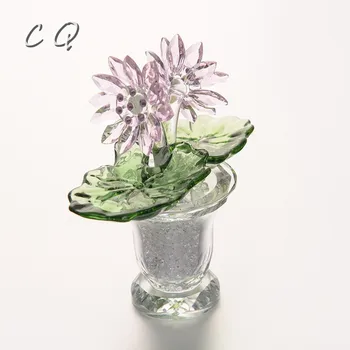 High Quality Crystal Glass Lotus Flower Figurines Ornament Unfading Bouquet Sculpture Miniatures Fashion FengShui Home Decors
High Quality Crystal Glass Lotus Flower Figurines Ornament Unfading Bouquet Sculpture Miniatures Fashion FengShui Home Decors