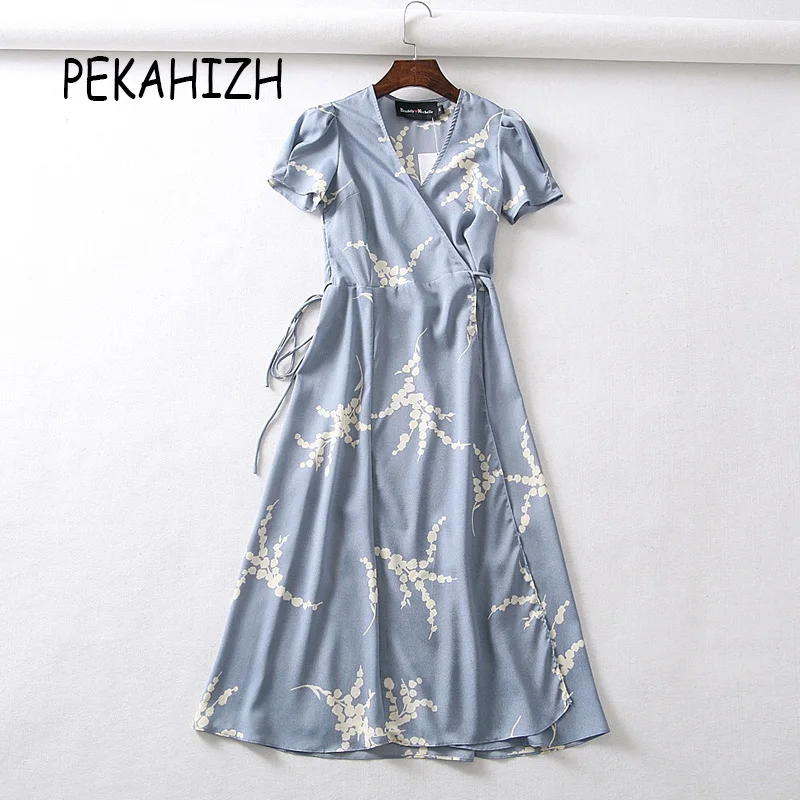 Summer dress 2019 flower dot print wrap dress women short sleeve chiffon beach dress korean vestidos v neck party midi dress
Summer dress 2019 flower dot print wrap dress women short sleeve chiffon beach dress korean vestidos v neck party midi dress