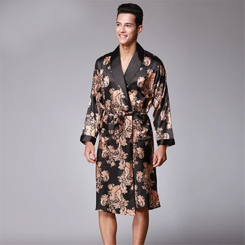 Men Print Robe Spring Autumn Kimono Bathrobe Gown Satin Robes Long Sleeve Home Clothes Male Sleewear Bath Geisha L XL XXL 
Men Print Robe Spring Autumn Kimono Bathrobe Gown Satin Robes Long Sleeve Home Clothes Male Sleewear Bath Geisha L XL XXL