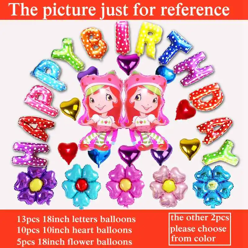 30pcs/lot Strawberry girl foil balloon with flower letters and Strawberry Shortcake balloon for girl birthday balloon set A2
30pcs/lot Strawberry girl foil balloon with flower letters and Strawberry Shortcake balloon for girl birthday balloon set A2