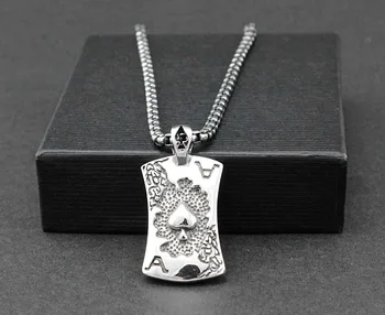 316L Stainless Steel Poker Card Spades A Pendant Necklace Man Biker Punk Jewelry
316L Stainless Steel Poker Card Spades A Pendant Necklace Man Biker Punk Jewelry
