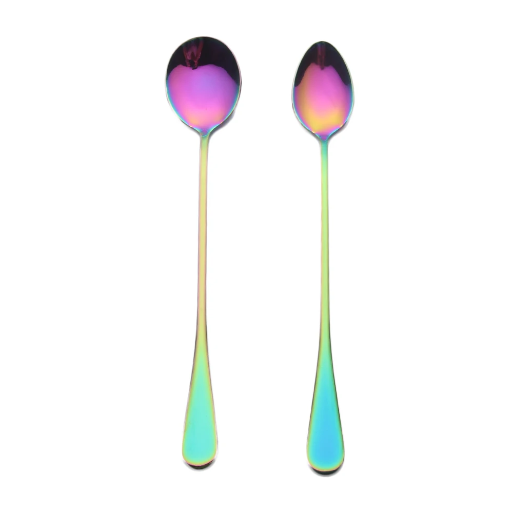 Stainless Steel Rainbow Sharp and Round Head Coffee Scoop Mixing Scoop Set Cold Drink Fruit Long Ice Scoop For Gift
Stainless Steel Rainbow Sharp and Round Head Coffee Scoop Mixing Scoop Set Cold Drink Fruit Long Ice Scoop For Gift