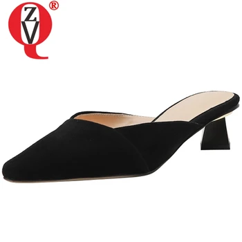 ZVQ women mules pointed toe slippers shoes mid heel kid suede upper woman party shoes summer new style brand shoes ladies heels
ZVQ women mules pointed toe slippers shoes mid heel kid suede upper woman party shoes summer new style brand shoes ladies heels