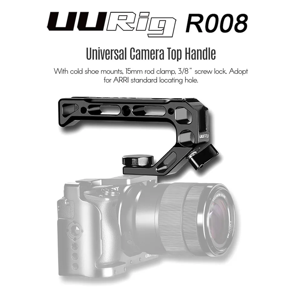 UURig 1 Universal Camera Top Handle Handgrip for Camera Rig Cage with Cold Shoe Mounts 15mm Rod Clamp 3/8 Inch Screw Lock Adopt
UURig 1 Universal Camera Top Handle Handgrip for Camera Rig Cage with Cold Shoe Mounts 15mm Rod Clamp 3/8 Inch Screw Lock Adopt