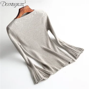 2019 autumn winter Korean New style round collar horn sleeve Set head sweater Leisure Knitted bottoming shirt
2019 autumn winter Korean New style round collar horn sleeve Set head sweater Leisure Knitted bottoming shirt