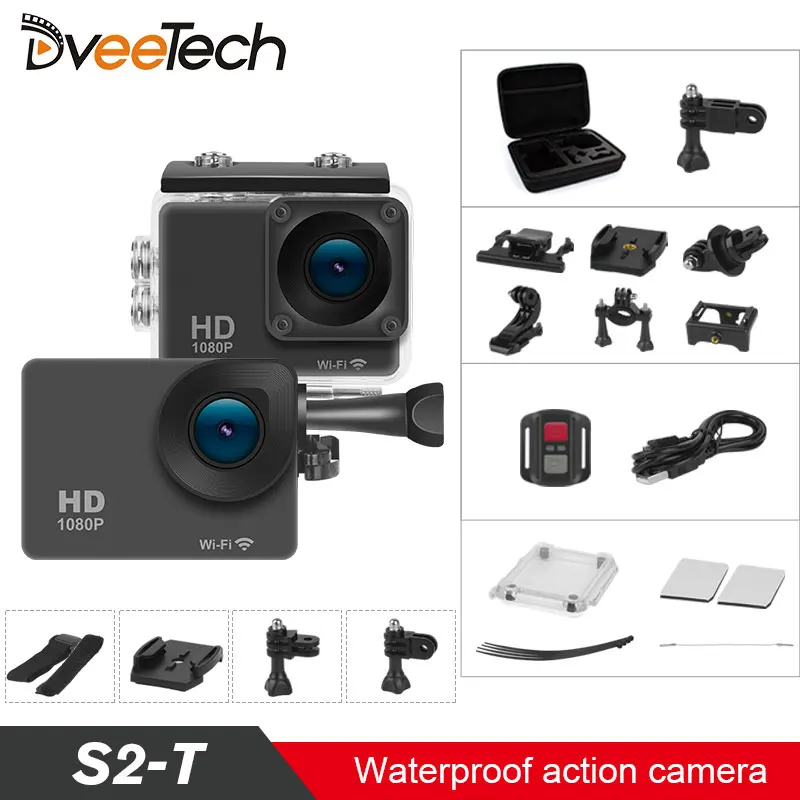 

4K Action DVR Wifi Touch Screen Waterproof 30M 1080p Full HD 16Mp Underwater Sports Cam Bicycle Helmet Camera S2-T