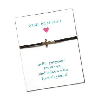 10pcs/lot Wish Card Bracelet Cross Stainless Steel Charm Adjustable Cord Bracelet Heart Pendant String Bracelet For Men Women
10pcs/lot Wish Card Bracelet Cross Stainless Steel Charm Adjustable Cord Bracelet Heart Pendant String Bracelet For Men Women