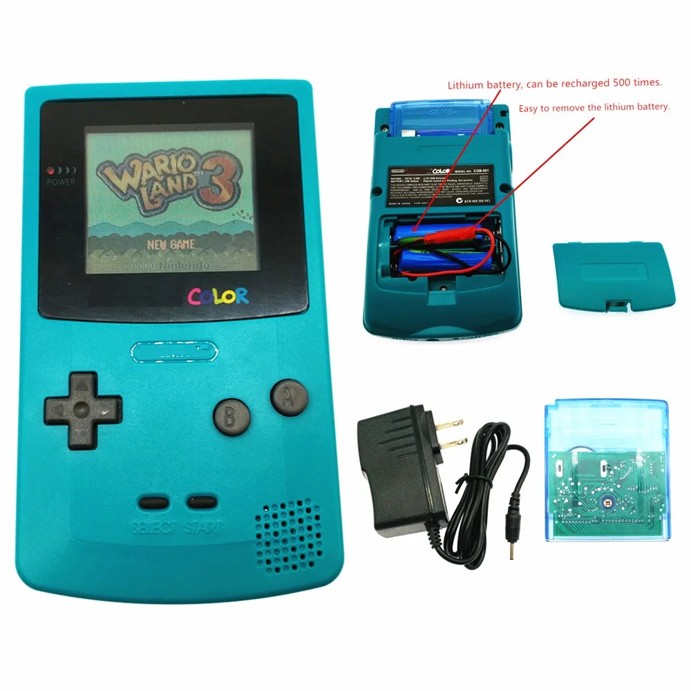 Refurbished Rechargeable For GameBoy Color GBC Console + Game Card+ Charger - Teal Green GBC
Refurbished Rechargeable For GameBoy Color GBC Console + Game Card+ Charger - Teal Green GBC