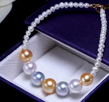 charming 5-12mm south sea round multicolor pearl bracelet 7.5-8"
charming 5-12mm south sea round multicolor pearl bracelet 7.5-8"