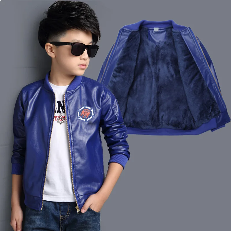 3-14T Autumn Winter Children Boys Coat 2017 New Xmas Thick Velvet PU Leather Jacket Kids Baby Clothes Warm Boys Clothing Outwear
3-14T Autumn Winter Children Boys Coat 2017 New Xmas Thick Velvet PU Leather Jacket Kids Baby Clothes Warm Boys Clothing Outwear