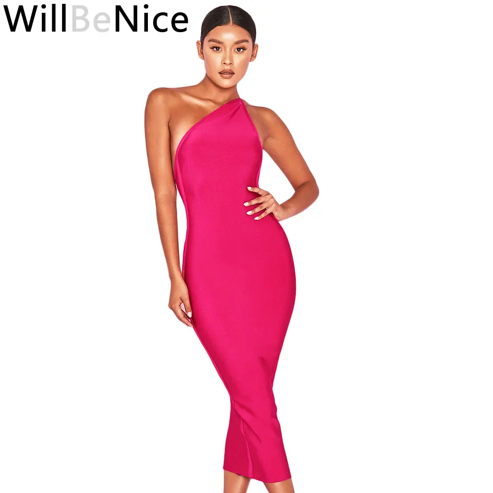 WillBeNice Hot Pink 2019 New Elegant One Shoulder Sleeveless Dress Celebrity Party Women Fashion Long Bandage Dresses
WillBeNice Hot Pink 2019 New Elegant One Shoulder Sleeveless Dress Celebrity Party Women Fashion Long Bandage Dresses