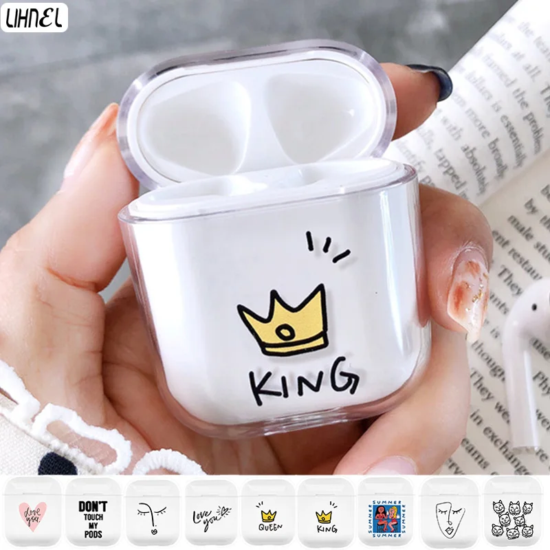 Clear PC Case For Airpods King Queen Cute Cartoon Earphone Protective Cover Waterproof for iphone 7 8 Headset Accessories
Clear PC Case For Airpods King Queen Cute Cartoon Earphone Protective Cover Waterproof for iphone 7 8 Headset Accessories