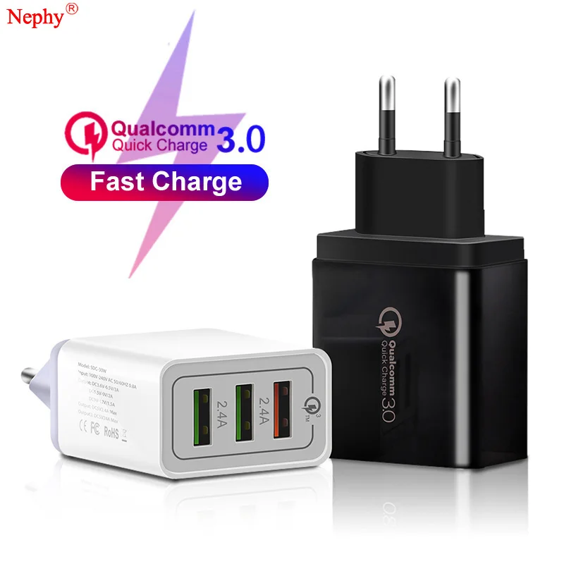 Universal Adapter Fast charge QC 3.0 Multi USB Charger For iPhone 7 8 XS MAX X XR Samsung S10 Plus EU US plug Micro USB C Type c
Universal Adapter Fast charge QC 3.0 Multi USB Charger For iPhone 7 8 XS MAX X XR Samsung S10 Plus EU US plug Micro USB C Type c