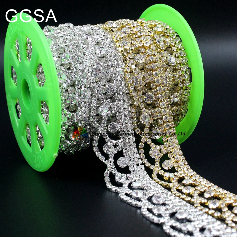 GGSA Czech Clear Rhinestone Cup Chain Gold Silver DIY Browband Wedding Garment Accessories Metal Costume Crystal Applique Trims
GGSA Czech Clear Rhinestone Cup Chain Gold Silver DIY Browband Wedding Garment Accessories Metal Costume Crystal Applique Trims