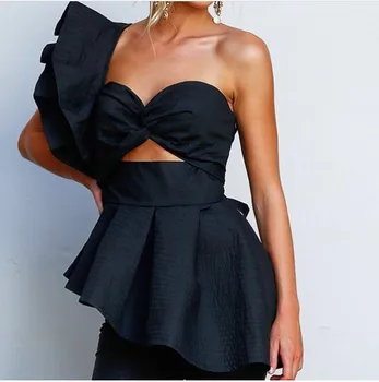 High Quality Women's Fashion Ruffles Sexy Tops Black and White Color Sexy Top wear
High Quality Women's Fashion Ruffles Sexy Tops Black and White Color Sexy Top wear