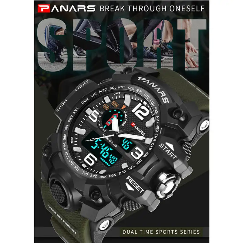 PANARS Brand 2019 New Mens Watches Multi Function Men's Electronic Watch Double Display Outdoor Sport Student Wrist Watch 661D5
PANARS Brand 2019 New Mens Watches Multi Function Men's Electronic Watch Double Display Outdoor Sport Student Wrist Watch 661D5
