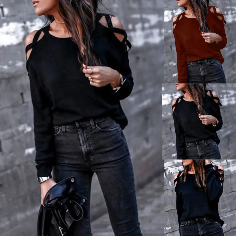 Spring korean style Woman Blouses Sexy Casual Cutout Long Sleeve Cold Shoulder Blouse
Spring korean style Woman Blouses Sexy Casual Cutout Long Sleeve Cold Shoulder Blouse