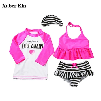 4pcs Two-Piece Girls Tankini Set Plavky Children Swimsuits Girls Bathing Suits 2018 Bikini Kids Swimwear Sports Suits G15-K61
4pcs Two-Piece Girls Tankini Set Plavky Children Swimsuits Girls Bathing Suits 2018 Bikini Kids Swimwear Sports Suits G15-K61