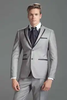 Latest Coat Pant Designs Grey Trim Groomsman Formal Custom Wedding Suits For Men 2 Pieces Church Tuxedo Terno Masculino C
Latest Coat Pant Designs Grey Trim Groomsman Formal Custom Wedding Suits For Men 2 Pieces Church Tuxedo Terno Masculino C